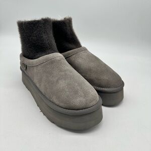 Australia Luxe Collective - Irene Women's Suede Platfoam Boots Gray size 8 NWT